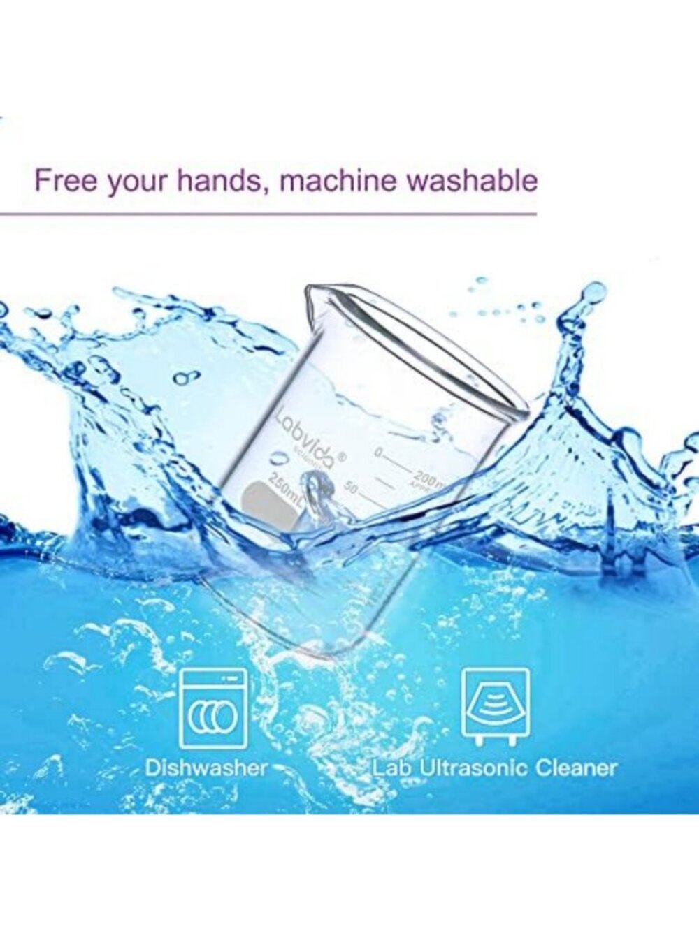 Set of 12 Heavy Duty 250ml Glass Beakers - Lab, Kitchen, Science Supplies - Picture 4 of 7